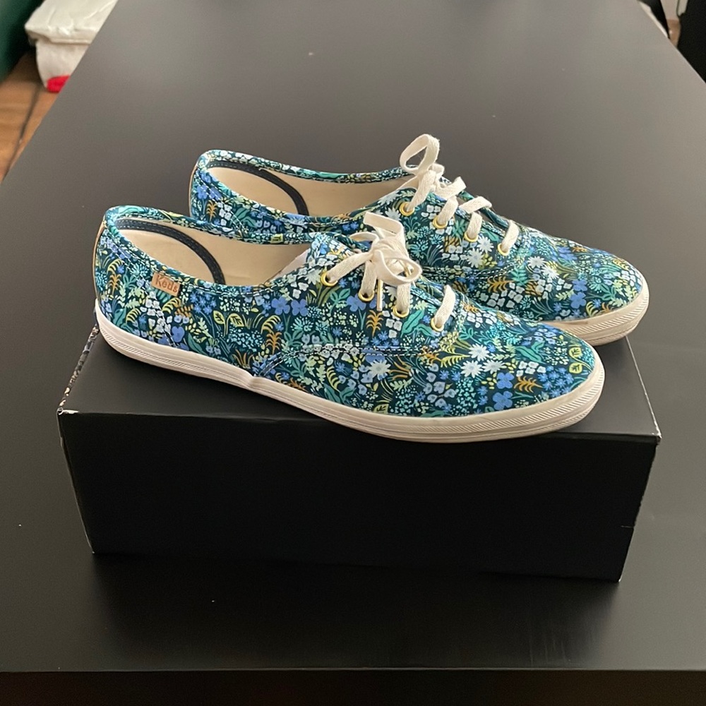Keds Champion Rifle Paper Co. Meadow Blue Tennis Shoes